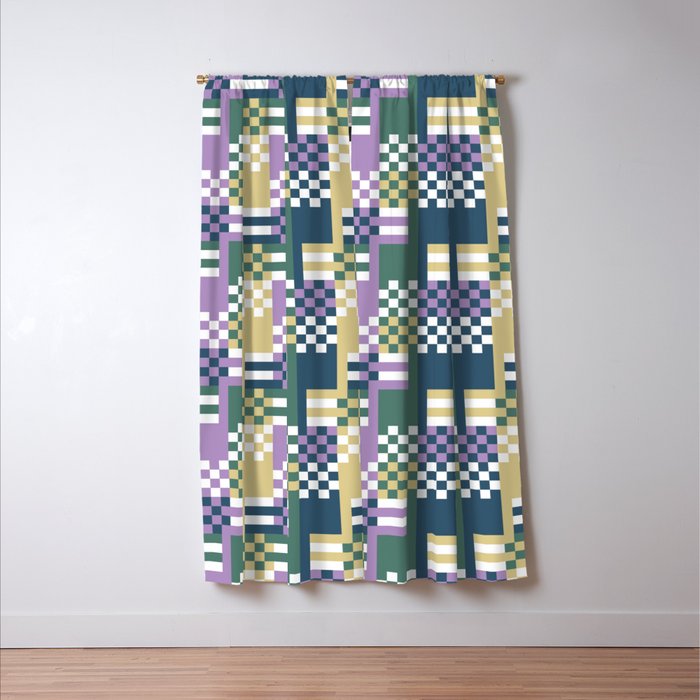 Abstract Block Mosaic R Window Curtain Gallery Image 3