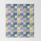 Abstract Block Mosaic R Throw Blanket Gallery Image 2