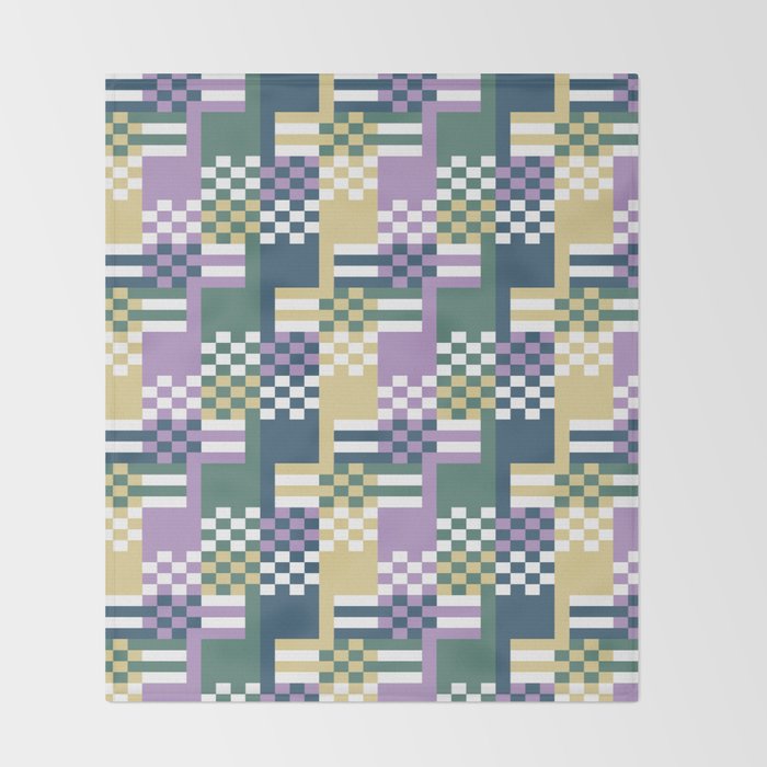Abstract Block Mosaic R Throw Blanket Gallery Image 2