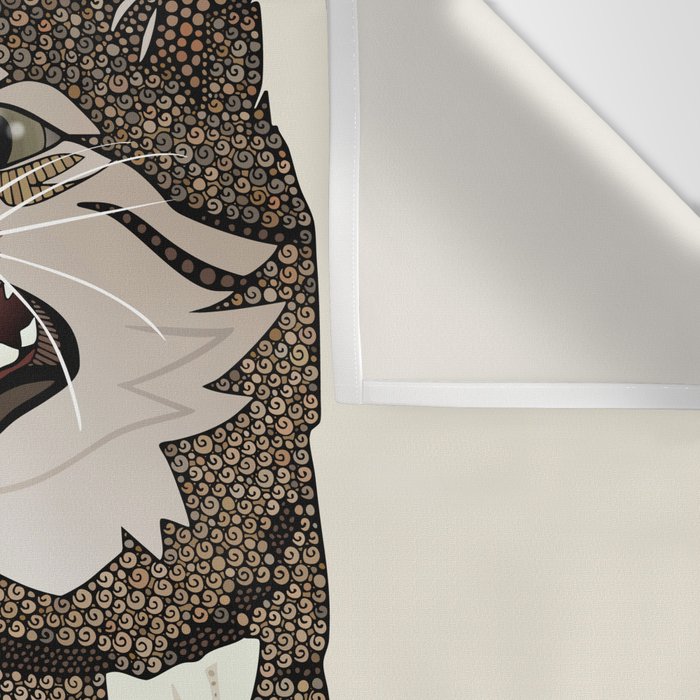 Indian desert cat off white Wall Tapestry Gallery Image 3