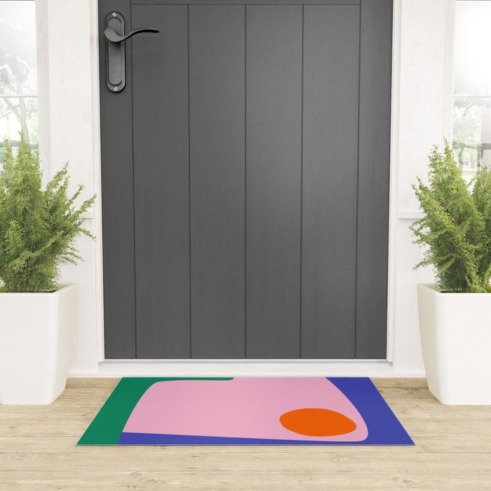 Abstract Modern Colorblock Welcome Mat Gallery Image 3