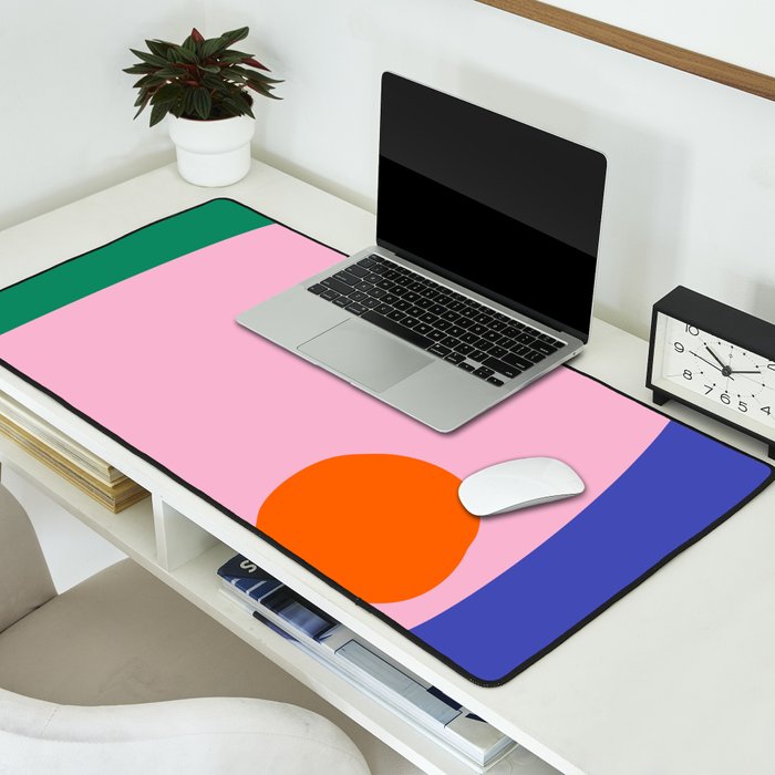 Abstract Modern Colorblock Desk Mat Gallery Image 2