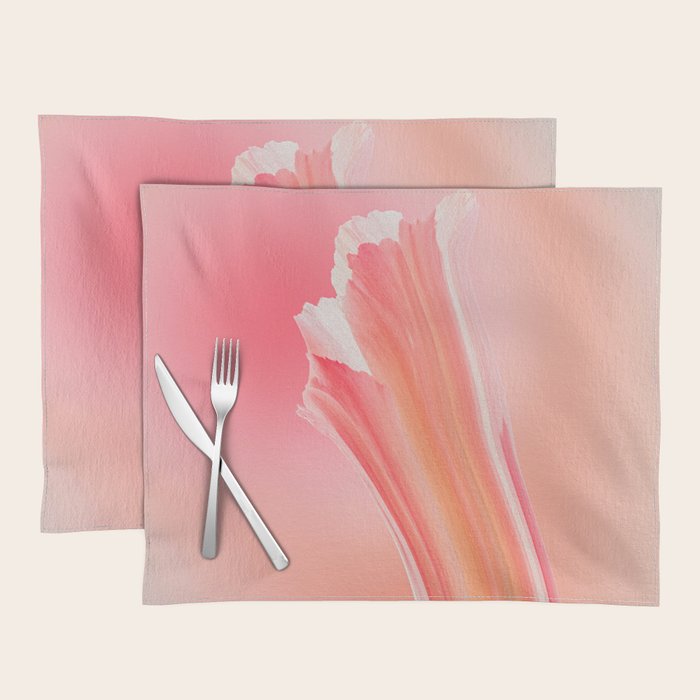 Coral Peach Candy: Abstract Brush Strokes on Gradient Color - 001 Placemat Gallery Image 1