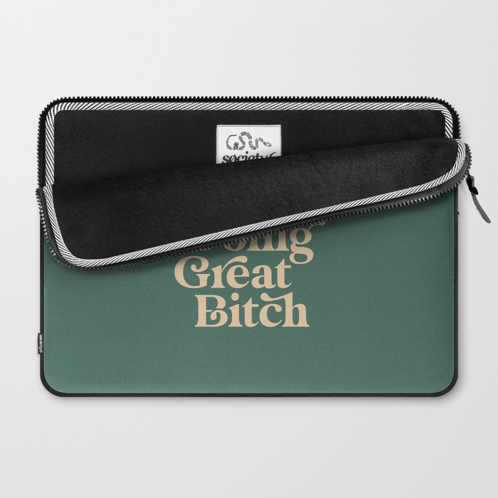 YOUâRE DOING GREAT BITCH vintage green cream Laptop Sleeve Gallery Image 2