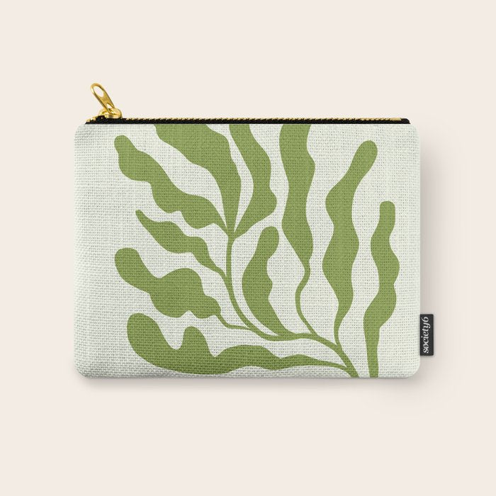 Olive green abstract  plants  Carry All Pouch Gallery Image 1