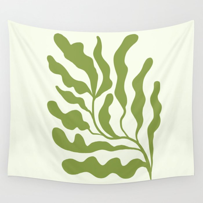 Olive green abstract  plants  Wall Tapestry Gallery Image 1