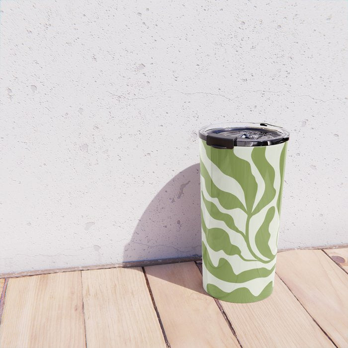 Olive green abstract  plants  Travel Mug Gallery Image 4