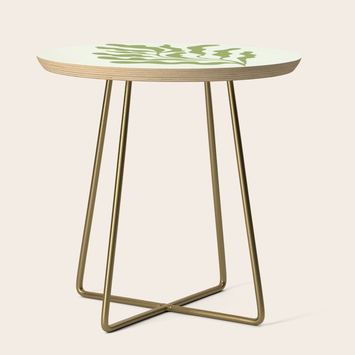 Olive green abstract  plants  Side Table Gallery Image 1