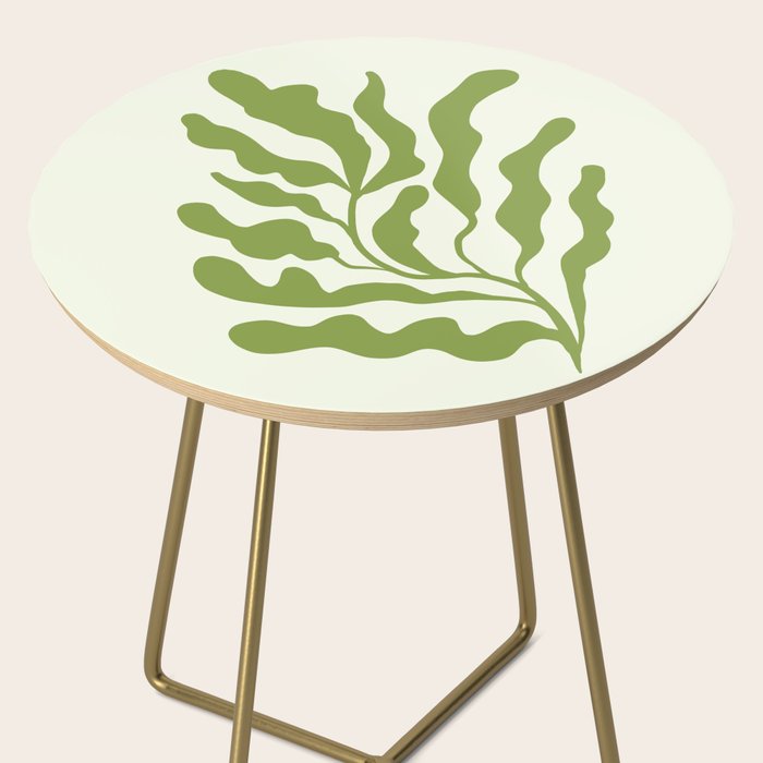 Olive green abstract  plants  Side Table Gallery Image 2