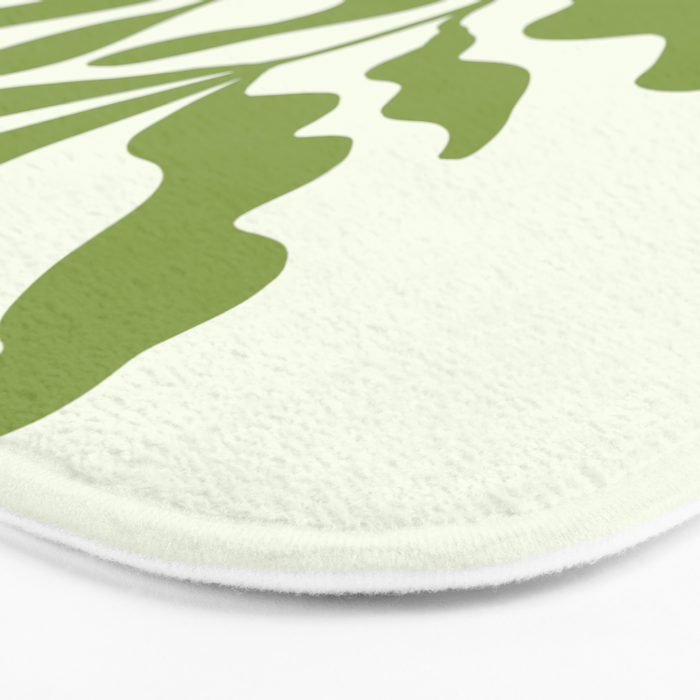 Olive green abstract  plants  Bath Mat Gallery Image 3