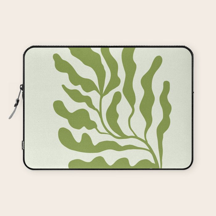 Olive green abstract  plants  Laptop Sleeve Gallery Image 1
