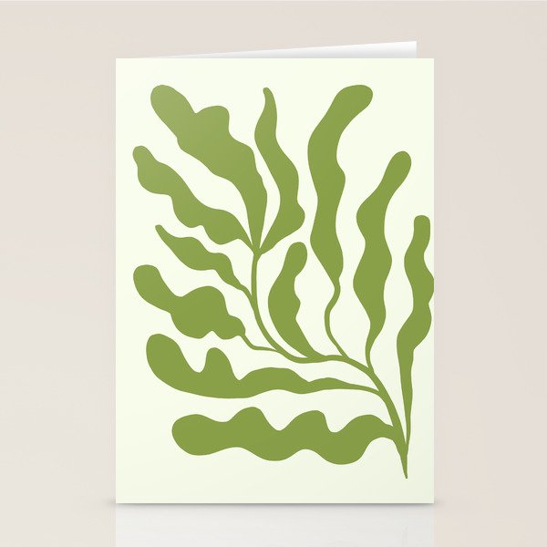 Olive green abstract  plants  Stationery Card Gallery Image 2