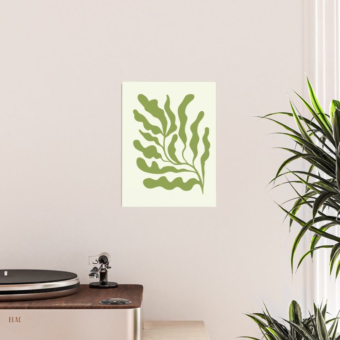 Olive green abstract  plants  Poster Gallery Image 2