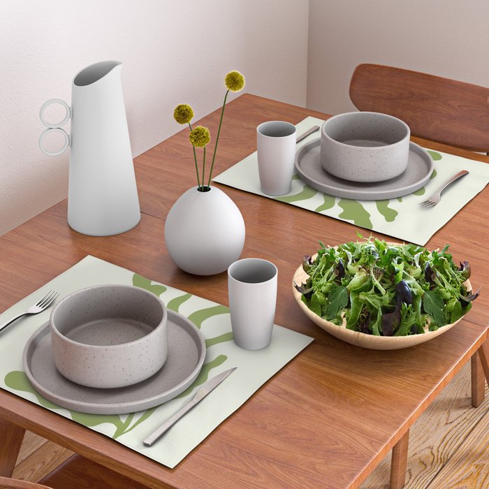 Olive green abstract  plants  Placemat Gallery Image 2