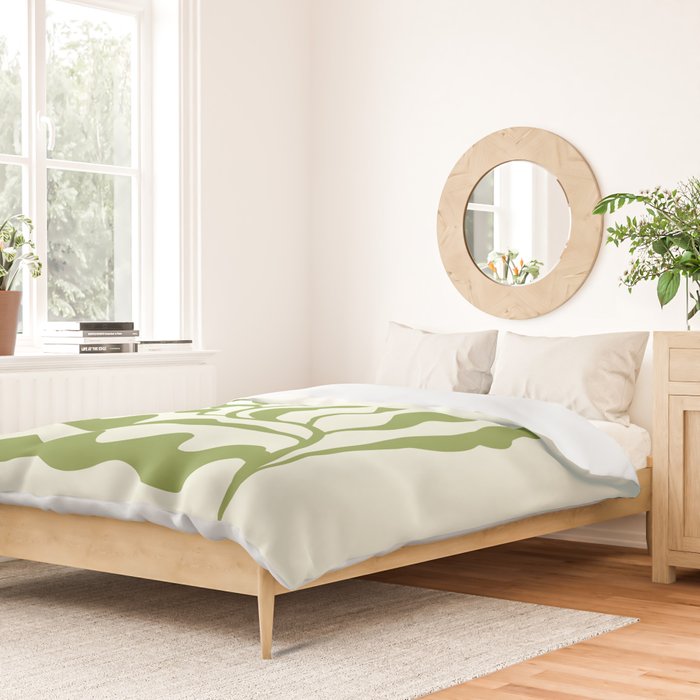 Olive green abstract  plants  Duvet Cover Gallery Image 2