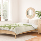 Olive green abstract  plants  Duvet Cover Gallery Image 2