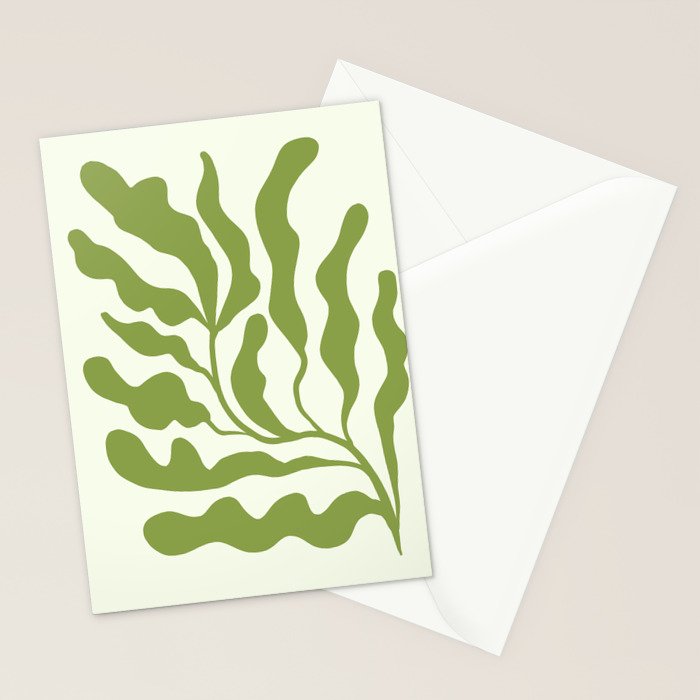 Olive green abstract  plants  Stationery Card Gallery Image 2