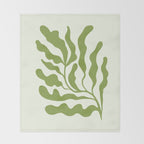 Olive green abstract  plants  Throw Blanket Gallery Image 2