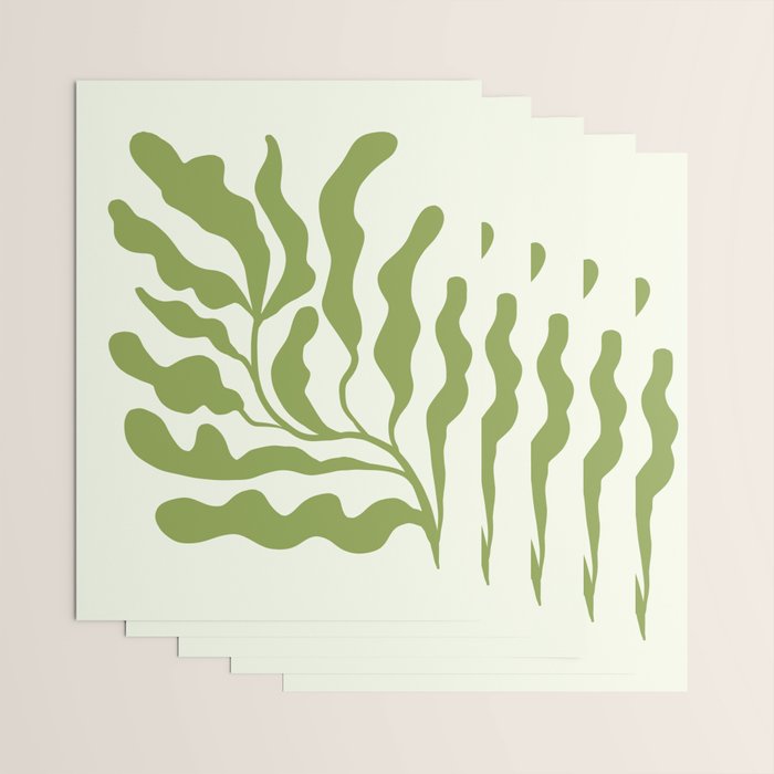 Olive green abstract  plants  Wrapping Paper Gallery Image 3