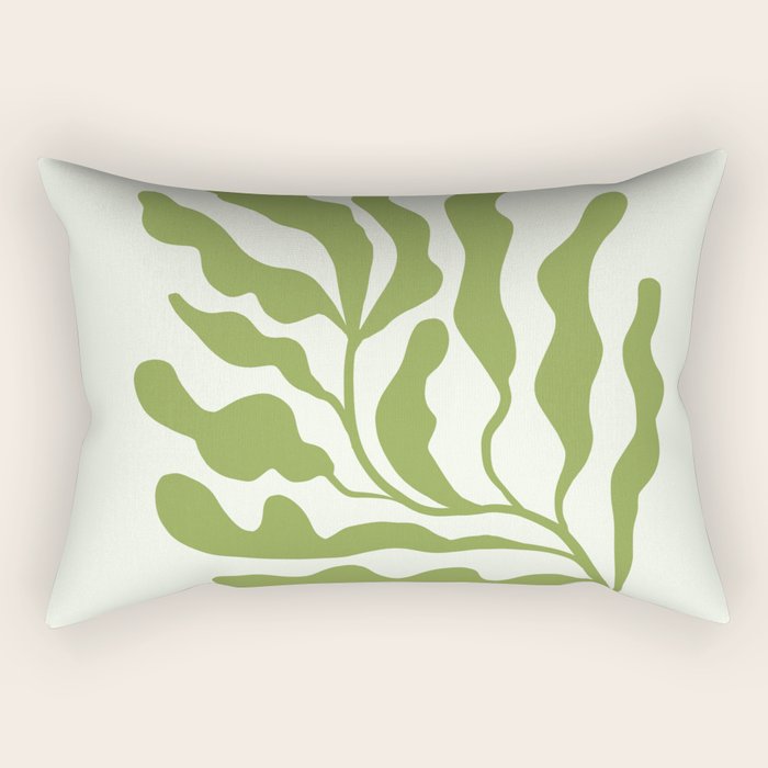 Olive green abstract  plants  Rectangular Pillow Gallery Image 1
