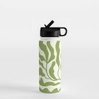 Olive green abstract  plants  Water Bottle Gallery Image 1
