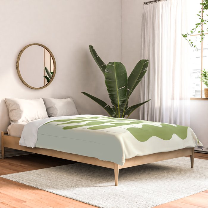 Olive green abstract  plants  Comforter Gallery Image 2