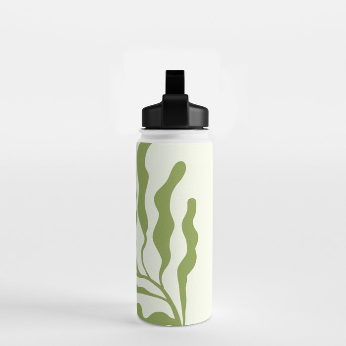 Olive green abstract  plants  Water Bottle Gallery Image 2