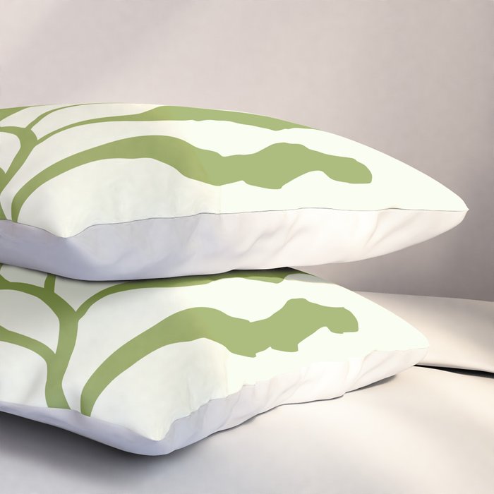 Olive green abstract  plants  Pillow Sham Gallery Image 3