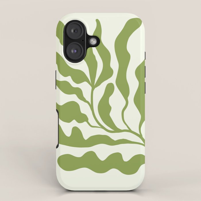 Olive green abstract  plants  iPhone Case Gallery Image 1