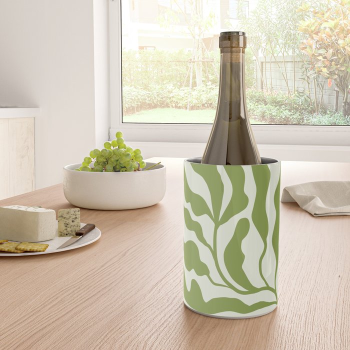 Olive green abstract  plants  Wine Chiller Gallery Image 4
