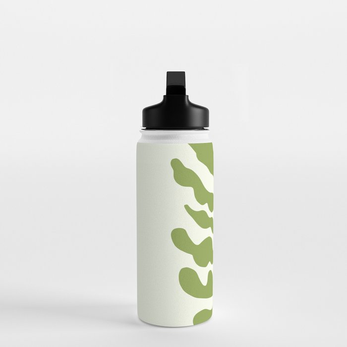 Olive green abstract  plants  Water Bottle Gallery Image 3