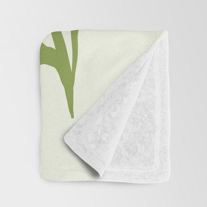 Olive green abstract  plants  Throw Blanket Gallery Image 3