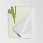 Olive green abstract  plants  Throw Blanket Gallery Image 3