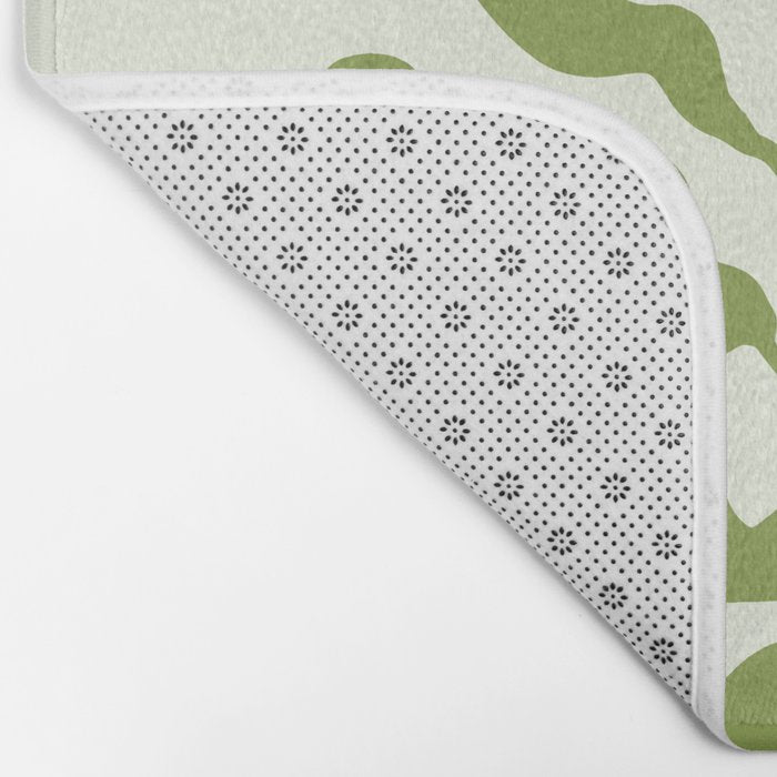 Olive green abstract  plants  Bath Mat Gallery Image 2