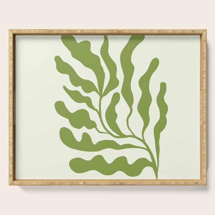 Olive green abstract  plants  Serving Tray Gallery Image 1
