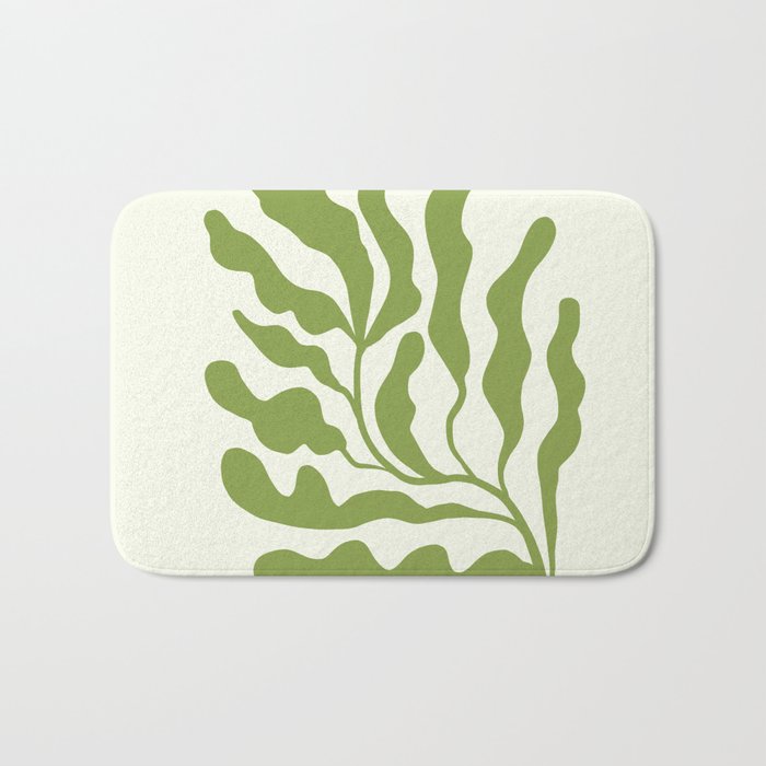 Olive green abstract  plants  Bath Mat Gallery Image 1