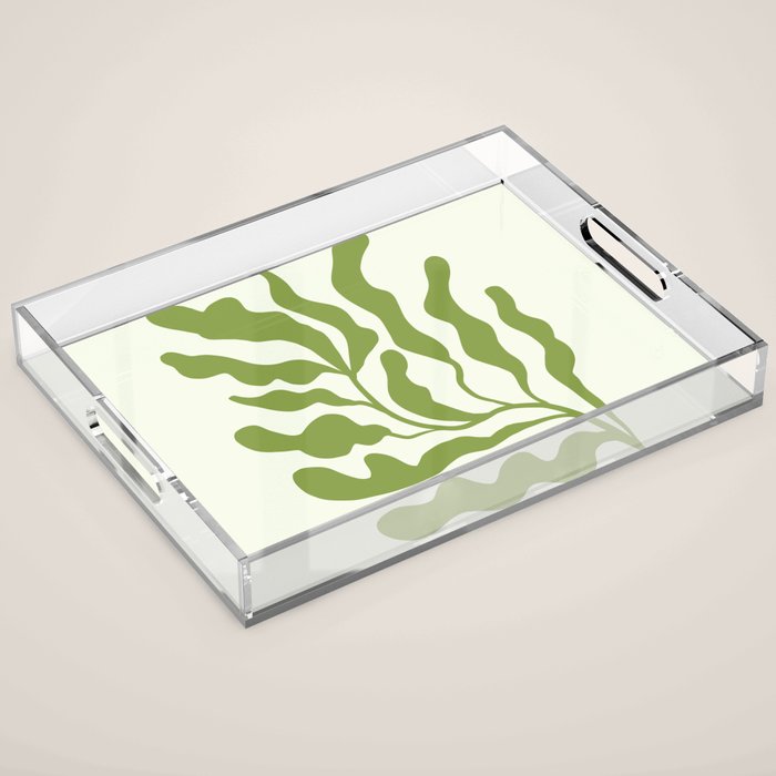 Olive green abstract  plants  Acrylic Tray Gallery Image 1