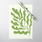 Olive green abstract  plants  Wrapping Paper Gallery Image 1