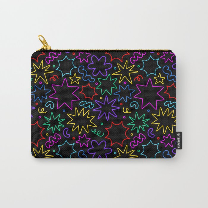 Colorful fun star doodle pattern Carry All Pouch Gallery Image 1
