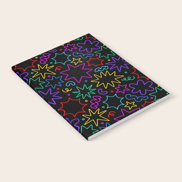 Colorful fun star doodle pattern Notebook Gallery Image 1