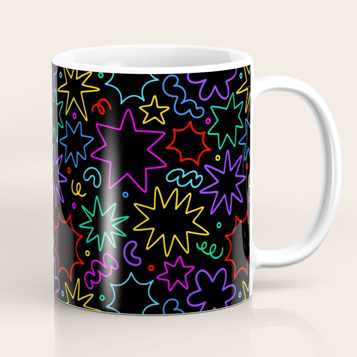 Colorful fun star doodle pattern Coffee Mug Gallery Image 1