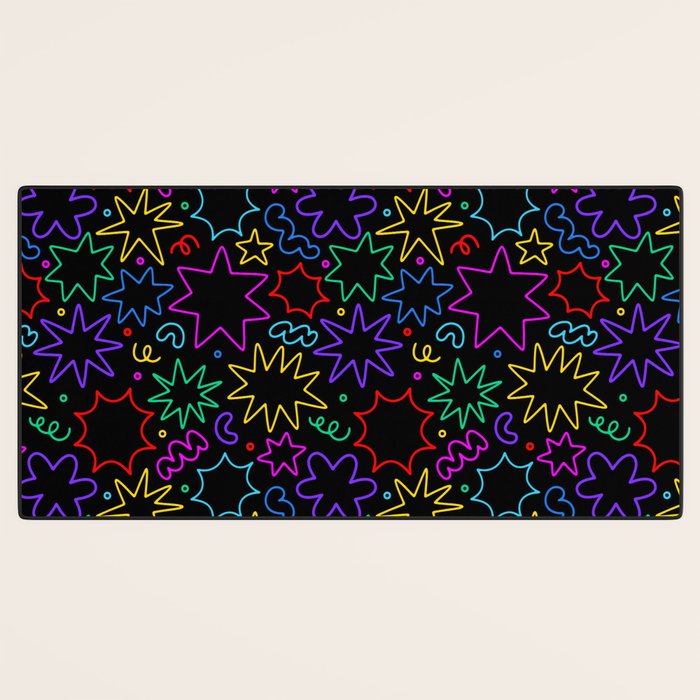 Colorful fun star doodle pattern Desk Mat Gallery Image 3