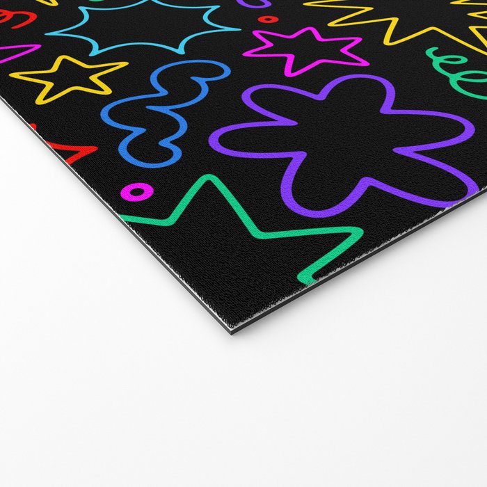 Colorful fun star doodle pattern Welcome Mat Gallery Image 2