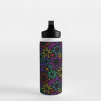 Colorful fun star doodle pattern Water Bottle Gallery Image 3