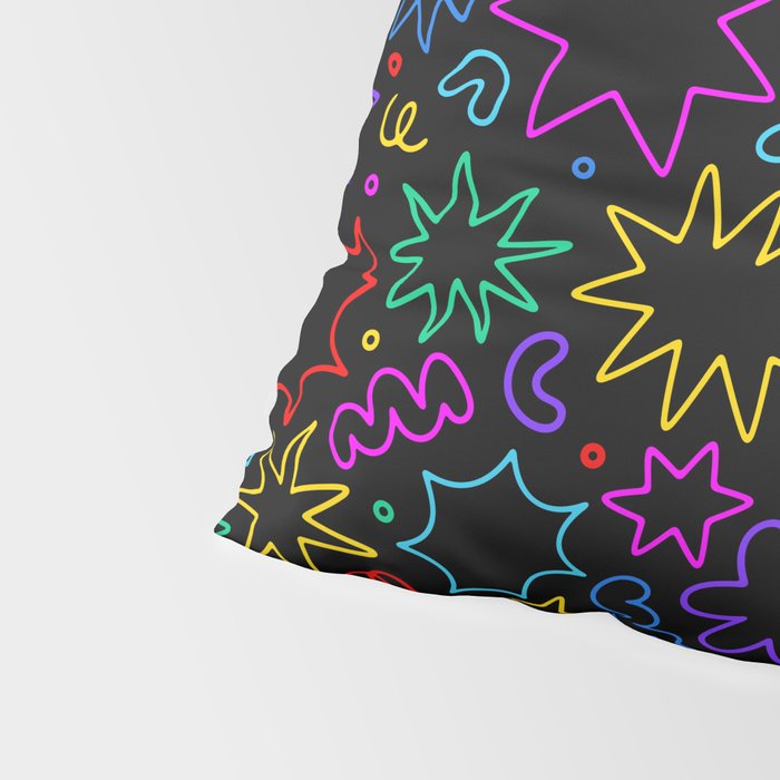 Colorful fun star doodle pattern Pillow Sham Gallery Image 4