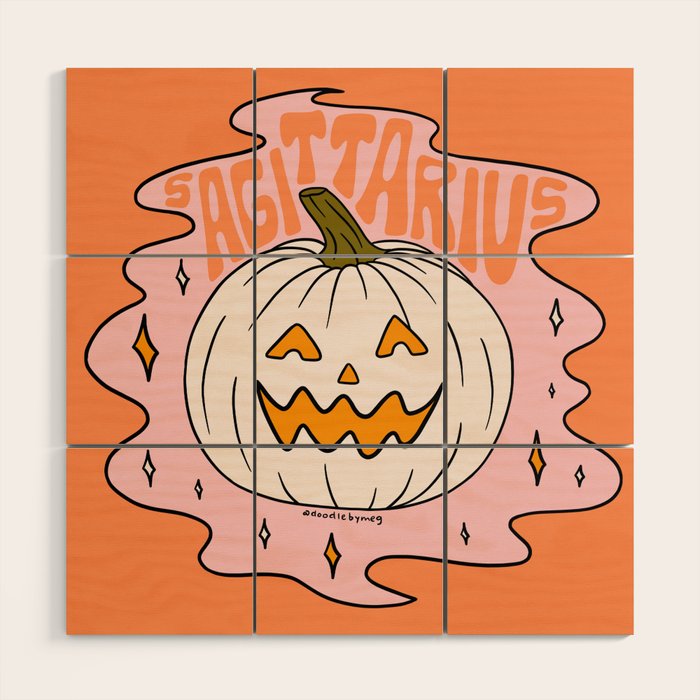 Sagittarius Jack O Lantern Wood Wall Art Gallery Image 1