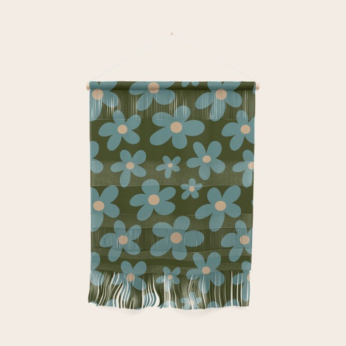 Daisy Pop - Turquoise and Dark Green Wall Hanging Gallery Image 1