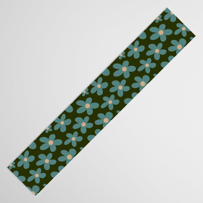 Daisy Pop - Turquoise and Dark Green Table Runner Gallery Image 3