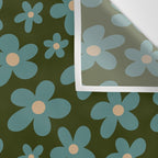 Daisy Pop - Turquoise and Dark Green Wall Tapestry Gallery Image 3