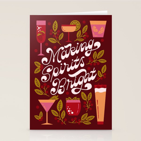 Making Spirits Bright Holiday Drinks Stationery Card Gallery Image 2